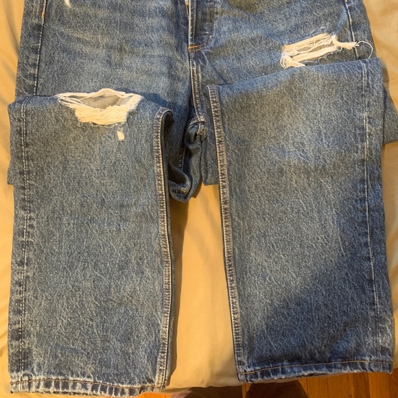 PRIMARK Straight Leg Distressed Denim Jeans - Picture 2 of 5